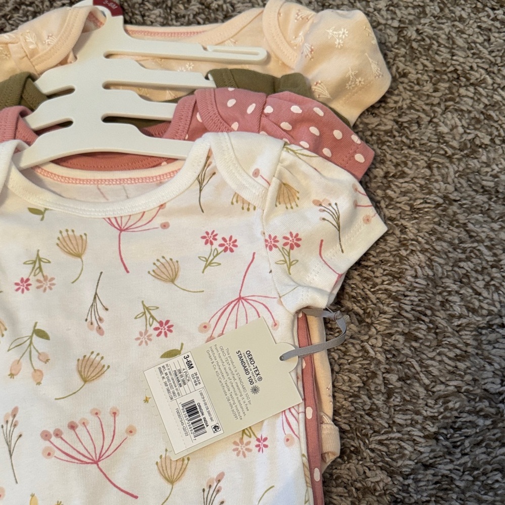 Carter's Blue and White Floral Bodysuit Set - Picture 5 of 5